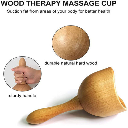 Wood Cupping Therapy Cup Massager Kit Body Lymphatic Drainage Set Massage Tools