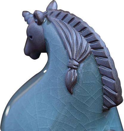 Porcelain Horse Ceramic Statue Sculpture Figurine Chinese Oriental Home Decor