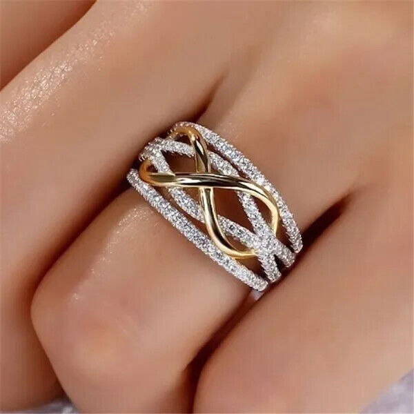 New fashion infinite love ring heart-shaped ring ladies two-color wedding Ring