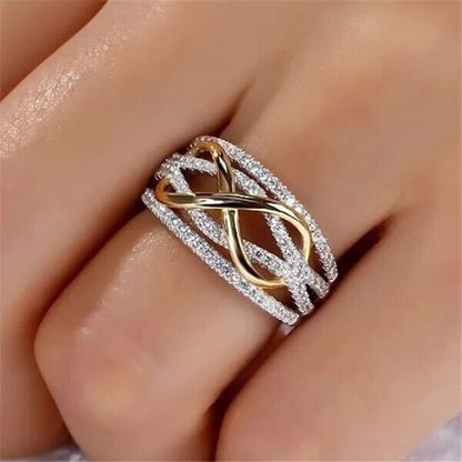 New fashion infinite love ring heart-shaped ring ladies two-color wedding Ring