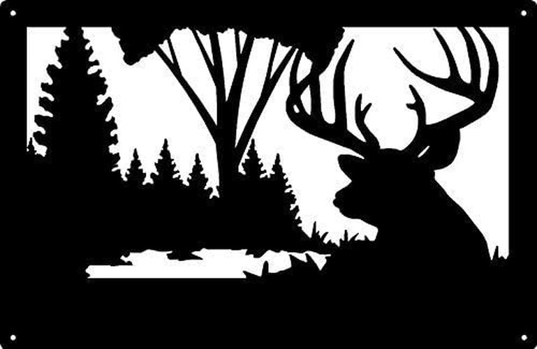 Wildlife Deer Wall Art - Lone Buck - Size 13.8" x 9" Metal Wall Art