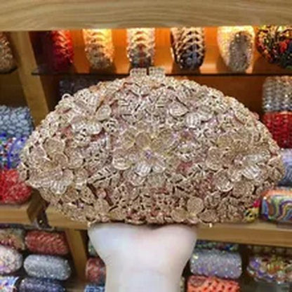 Lady New Stones Clutch Bag With Chain Quality Rhinestone Wedding Clutches Purse