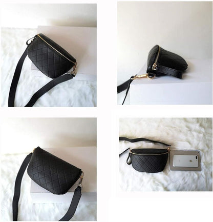 Dboar Fanny Packs Crossbody Shoulder Bag Women's Chest Vegan Black-m