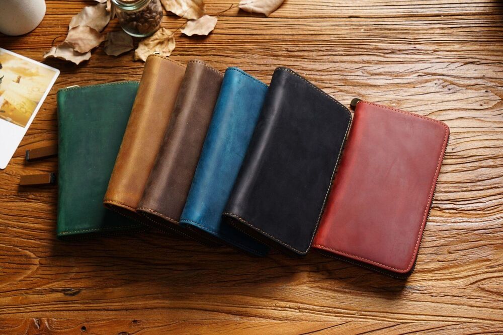 Handmade Cowhide Leather Fountain Pen Case, Pencil Case Stationery Storage Bag