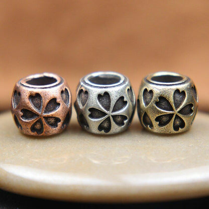 Lucky Five Leaf Flower Knife Beads Fashion Paracord Bracelet Brass Accessories