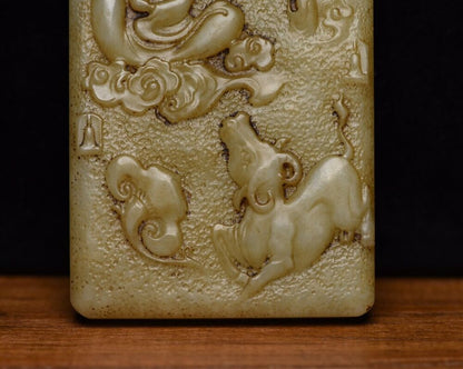 Chinese Old Natural Hetian Jade Carving Guanyin Figurines Exquisite Pendant Art