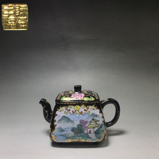 Chinese Yixing Zisha Clay Handmade Exquisite Teapot （四方雅韵 底款：陈涛手制）