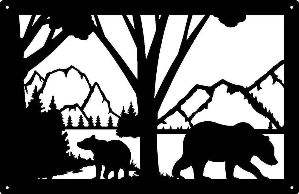 Wildlife Wall Art - Bear Lake - Size 13.5" x 8.7" Metal Wall Art