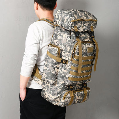 80LTactical Backpack Oxford Men Camping Hiking Hunting Bag Traveling Backpack