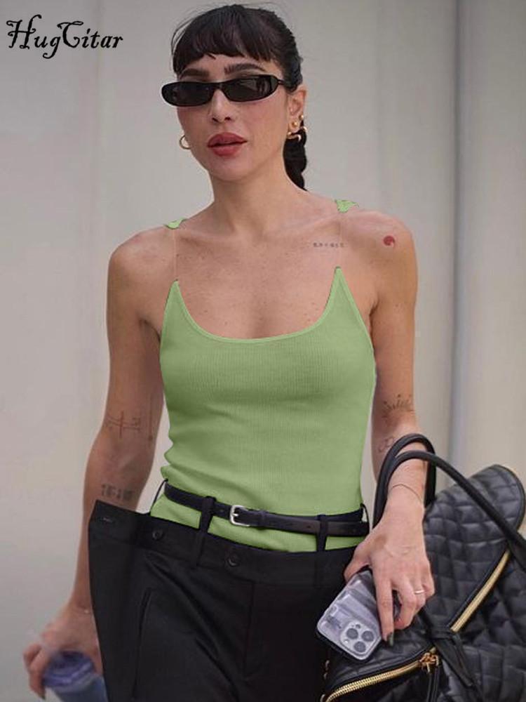 Invisible Strap Design Y/project Vest Ribbed Cami Tank Sleeveless Women Tops
