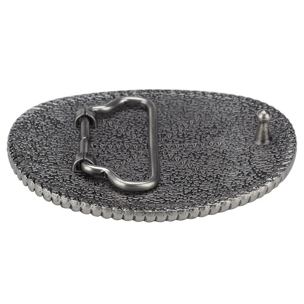 Women Belt Buckle Metal Floral Pattern Trendy Casual Fashion Accessory 8.5x6.5cm