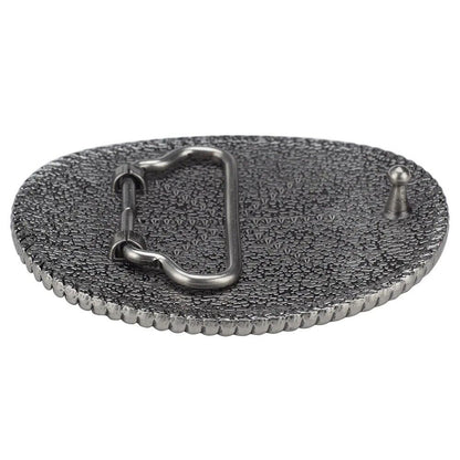 Women Belt Buckle Metal Floral Pattern Trendy Casual Fashion Accessory 8.5x6.5cm