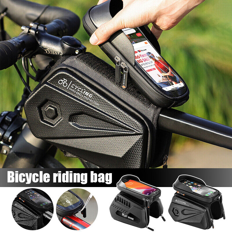 Bicycle MTB Frame Front Tube Cycling Bag Waterproof Touch Screen Phone Case Bag