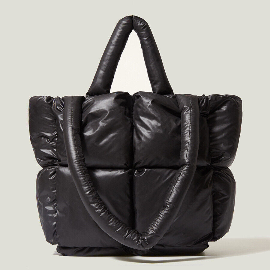 Tote Padded Handbags Quilted Women Shoulder Bags Nylon Cotton Crossbody Bag