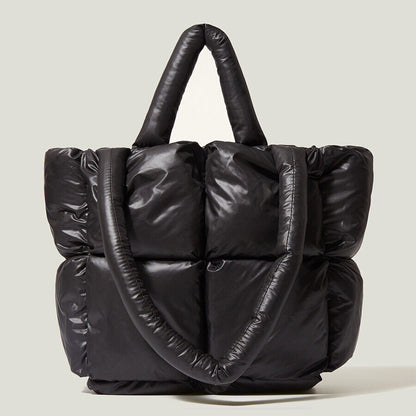 Tote Padded Handbags Quilted Women Shoulder Bags Nylon Cotton Crossbody Bag