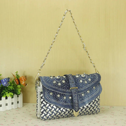 Women Bag Lady Shoulder Bags Designer Handbags Weaving Jean Bags Woman