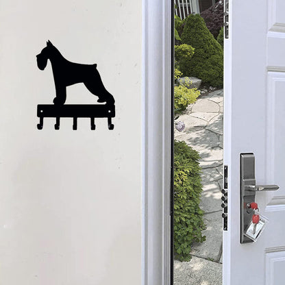 Miniature Schnauzer Dog-Key Hooks & Keychain Holder-6 inch/9 inch Metal Wall Art