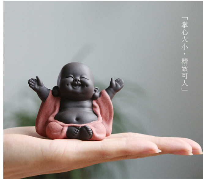 Big belly Maitreya Buddha tea pet decoration Yixing purple sand tea playing tea