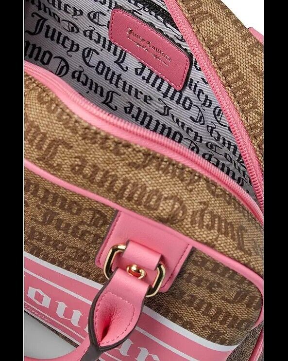 NEW Juicy Couture Fashionista Bowler Satchel Brown And Pink Bag Ideal Gift