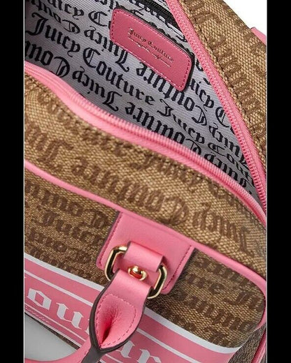 NEW Juicy Couture Fashionista Bowler Satchel Brown And Pink Bag Ideal Gift