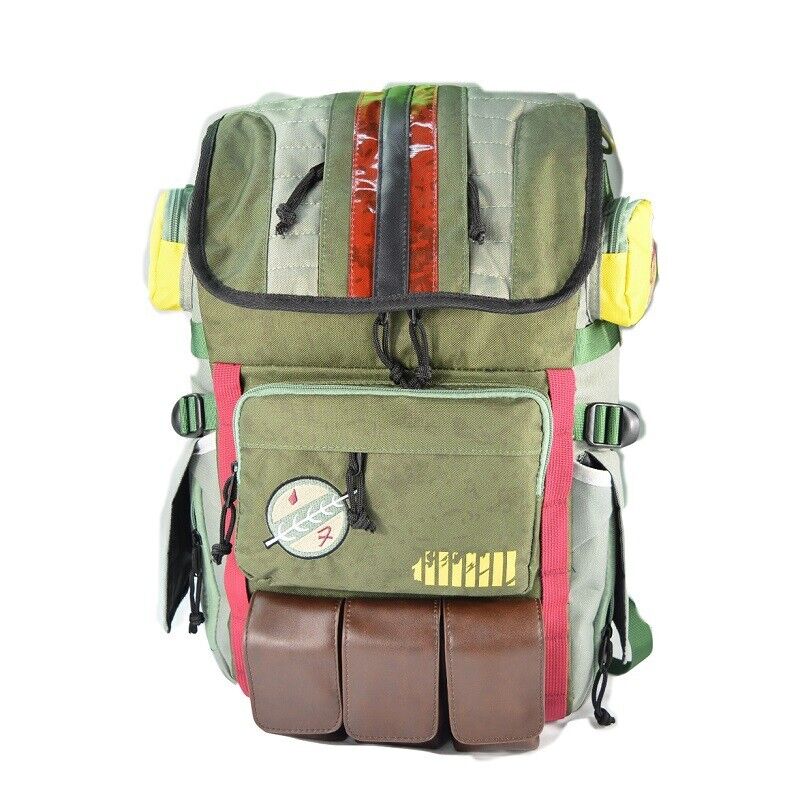 Star Wars Laptop Backpack Schoolbag Boba Fett Travel Outdoor Green Universe