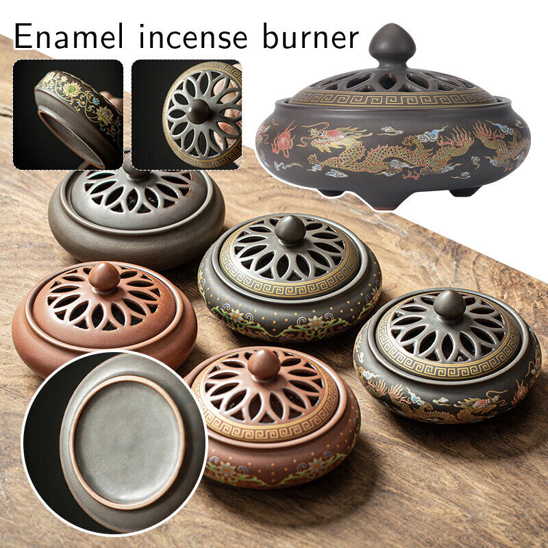 Chinese Incense Burner Ceramic Incense Bowl Indoor Buddhist Home Decor Tearoom