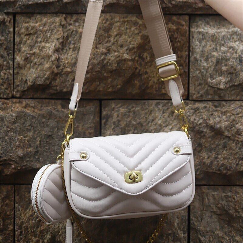 Crossbody Bags Handbag Women 2 Pc/Set Thread Chain Shoulder Messenger Bag