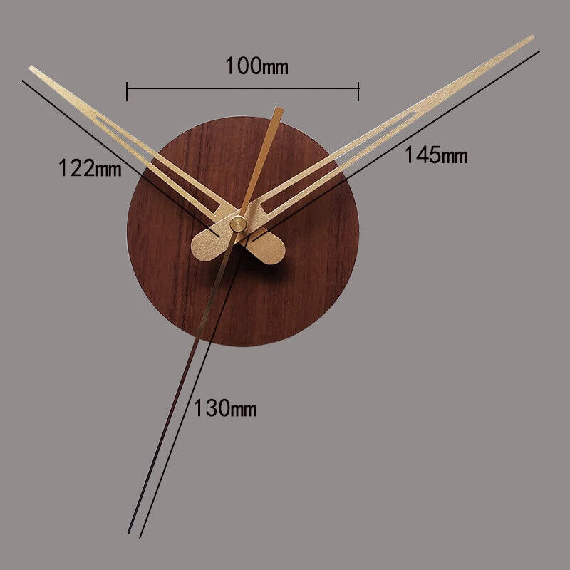 DIY Wall Clocks Wooden Round Plastic Cover Sweep Movement Gold Long Hands 10x1cm