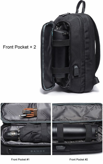USB Charging Port Water Resistant Nylon Sling bag Chest Pack Backpack Business