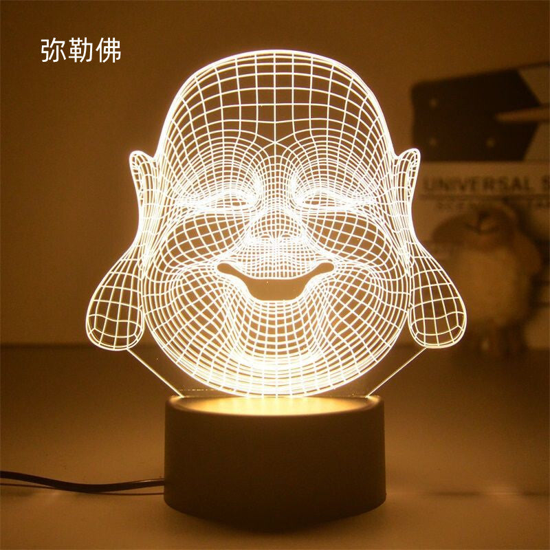 LED Night Light USB Buddha Lamp Shurangama Mantra Heart Sutra Attract Wealth