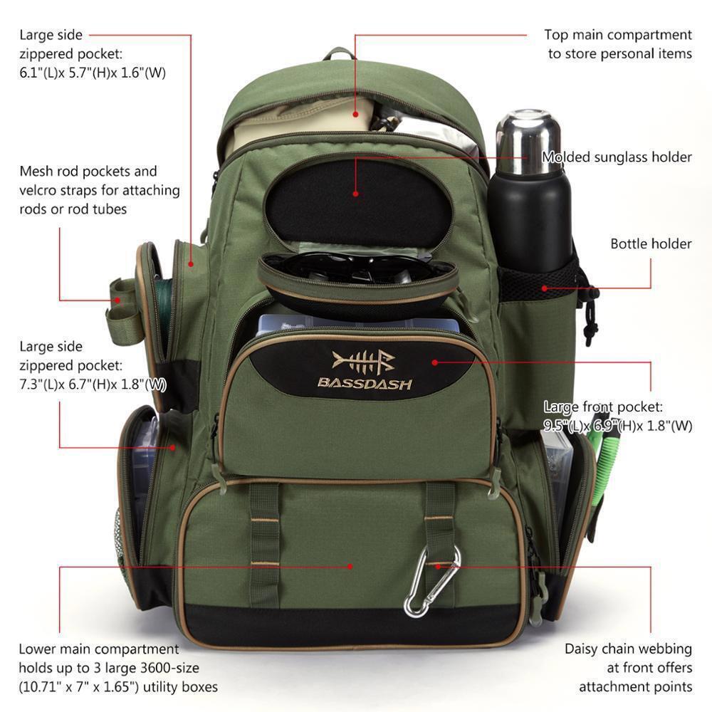 Fishing Bag Tackle Backpack Lightweight Tactical Tackle Box Multifunctional