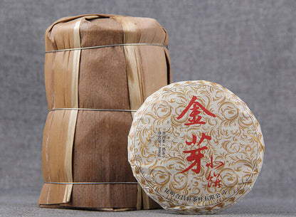 2019 Puer Yunnan Puerh Golden Bud Small Cake Shu Pu Er Gongting 100g Ripe