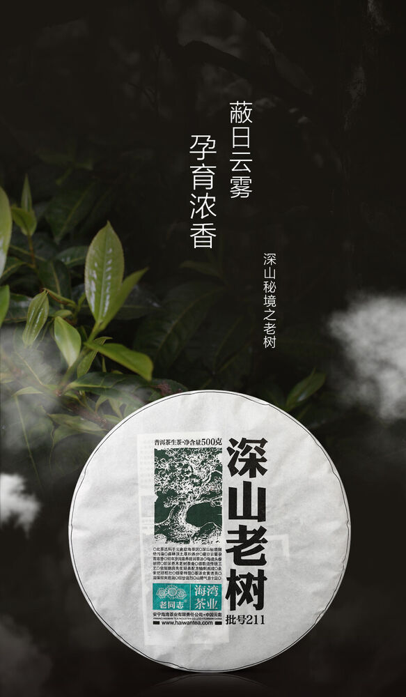 Pu-Erh, Old Comrade, Deep Mountain Old Tree Cake Tea, 2021y, 500g, Raw