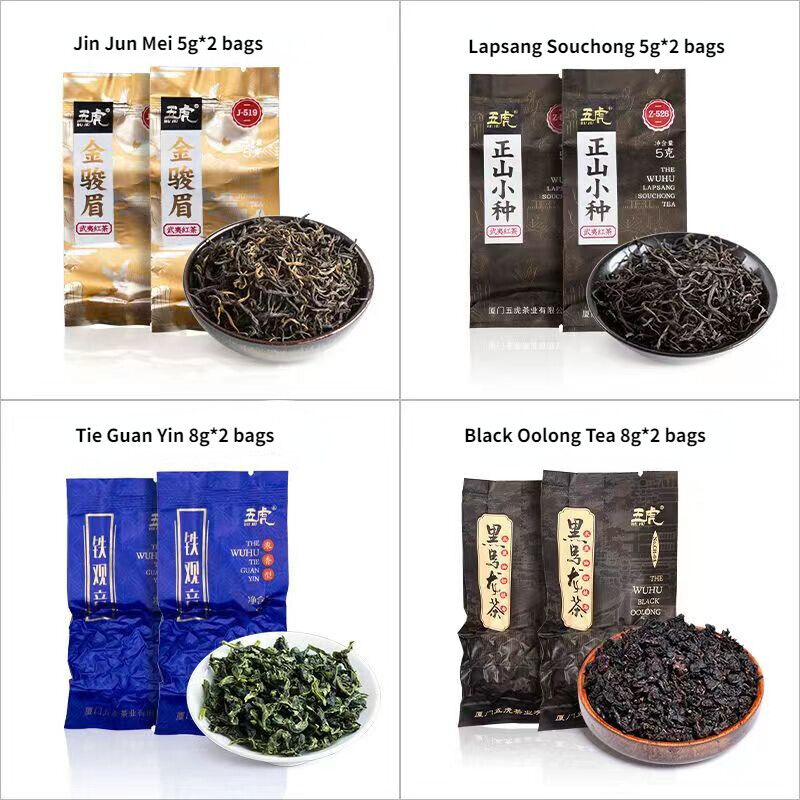 4Kinds Tea Wuyi Jinjunmei Lapsang Souchong TieGuanYin Green Tea Black Oolong Tea