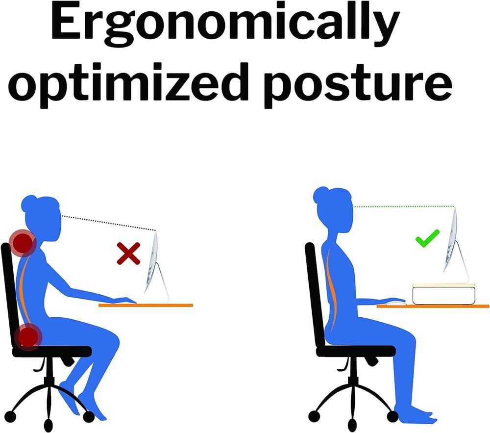 Wooden Monitor Stand Made from High Quality Bamboo XL Desktop PC Organizer Riser