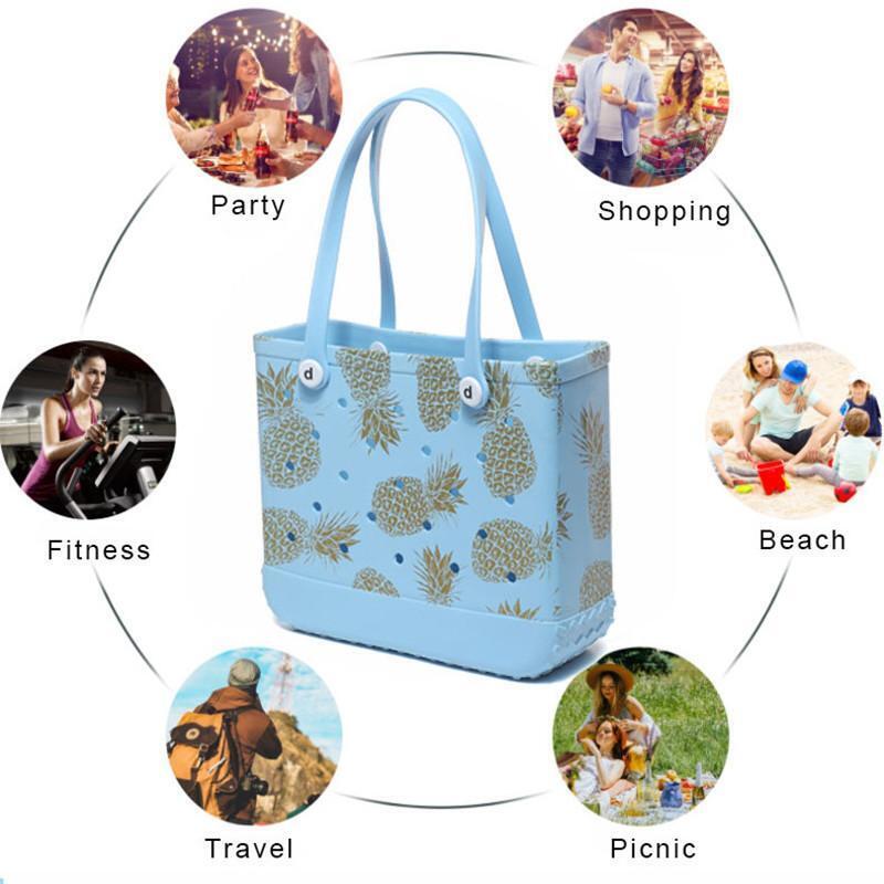 Large Rubber Beach Shoulder Tote Bag Luxury Summer Travel Outdoor Waterproof Bag