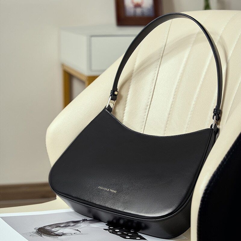 Genuine Leather Shoulder Bag Women Ladies Armpit Bag Cowhide Hobo Bag