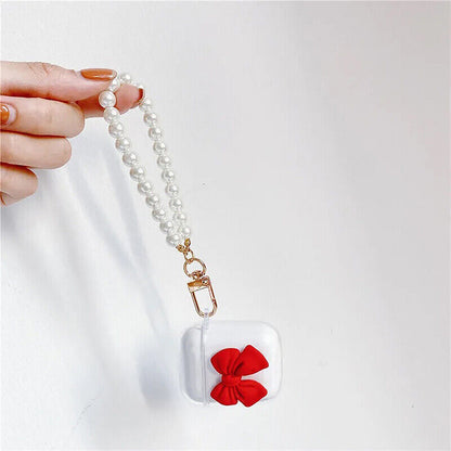 Pearls Beaded Keychains for Women Car Bag Bluetooth Headset Key Rings Pendant