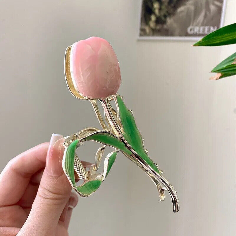Women Hairpin Alloy Fashion Small Fresh Tulip Flower Back Hair Clips Accessories