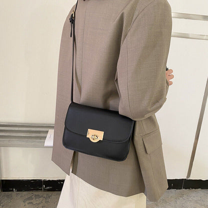 Women Bag Lock Ladies Shoulder Bag Messenger Bag PU Small Square Bag for Women
