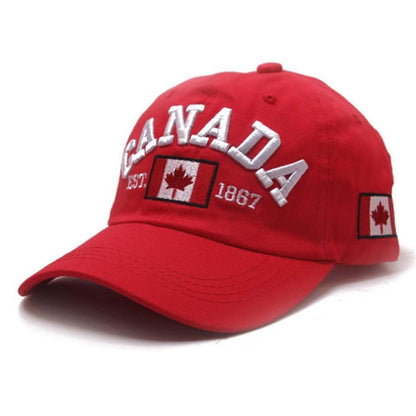 Canada Winter Cap Beanie Knitted Embroidered Canadian Flag Maple Leaf Emblem Hat