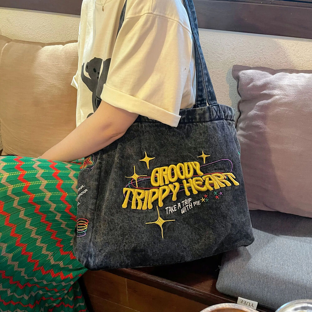 Retro Denim Jeans Tote Cool Girl Shoulder Bags Student Shopping Handbag