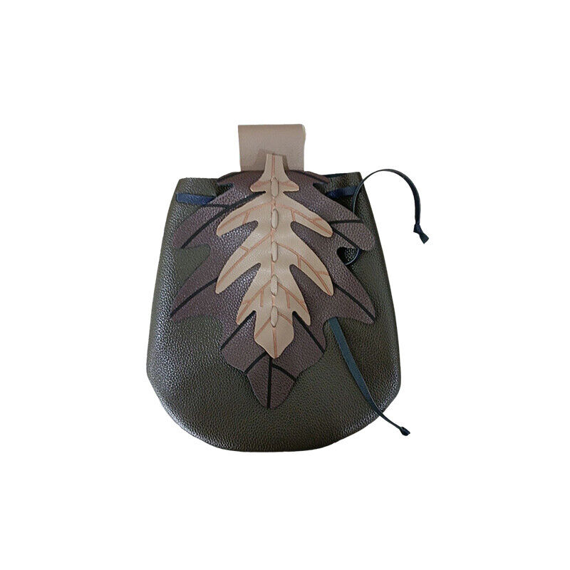 Retro Medieval PU Leather Drawstring Waist Bag Coin Tobacco Wallet Cosplay Props