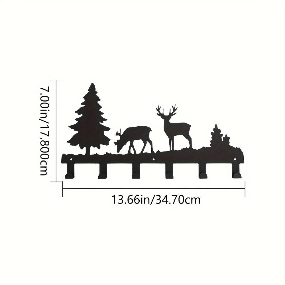 Metal Elk Key Hooks, Wall Hooks, Household Multi-Purpose Clothes Bag Key Hooks