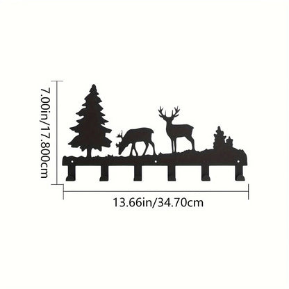 Metal Elk Key Hooks, Wall Hooks, Household Multi-Purpose Clothes Bag Key Hooks