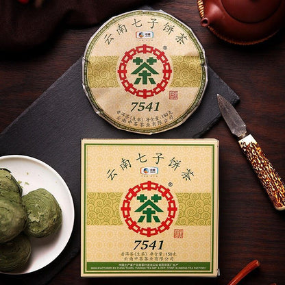 COFCO Puerh Tea Menghai Seven Sons Cake Classic 7541 Puerh Raw Tea Cake 150g