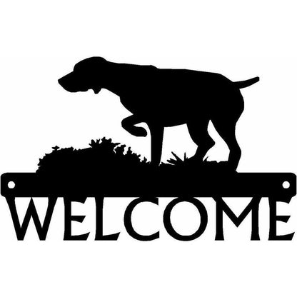 German Shorthaired Pointer GSP on Point Dog Welcome Sign Metal Wall Stickers