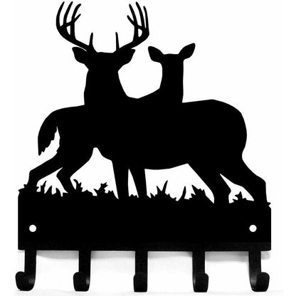 Deer Key Rack Hanger Wall Mounted Hook Up Wall Stickers Metal Pendant Wall Art