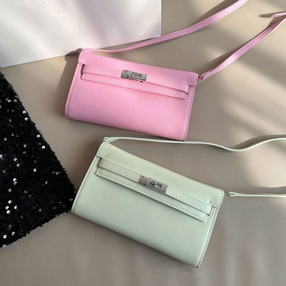Mini Flap Real Leather Envelope Phone Wallet Shoulder Bag Clutch Crossbody Purse