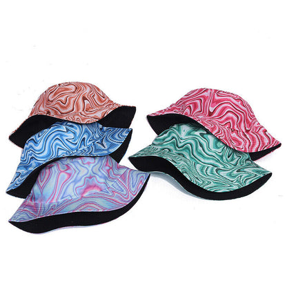 Bucket Hat Bucket Hat Sun Cap Hip Hop Hat Sun Hat Double Sided Fashion Tie Dye